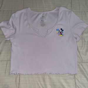 Disney Lavender Mickey Mouse Cropped Top